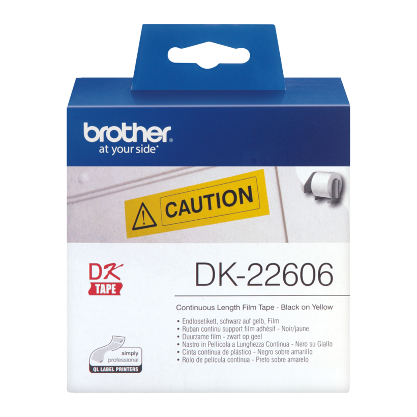 Brother 62mmx15m Cont Label Roll Yellow