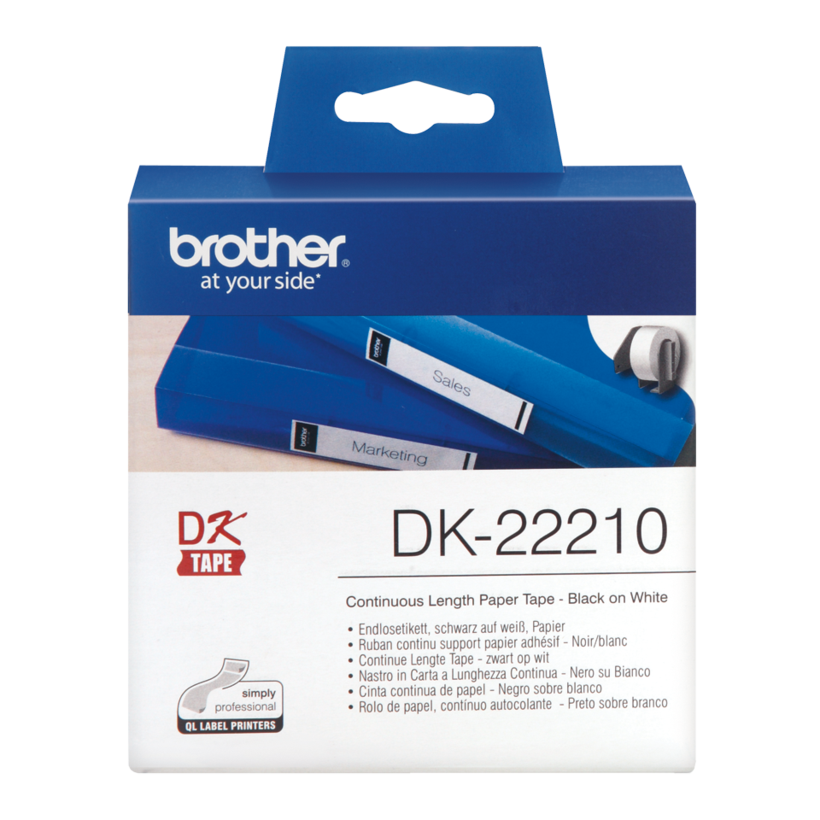 Brother 29mmx30m Cont. Label Roll White