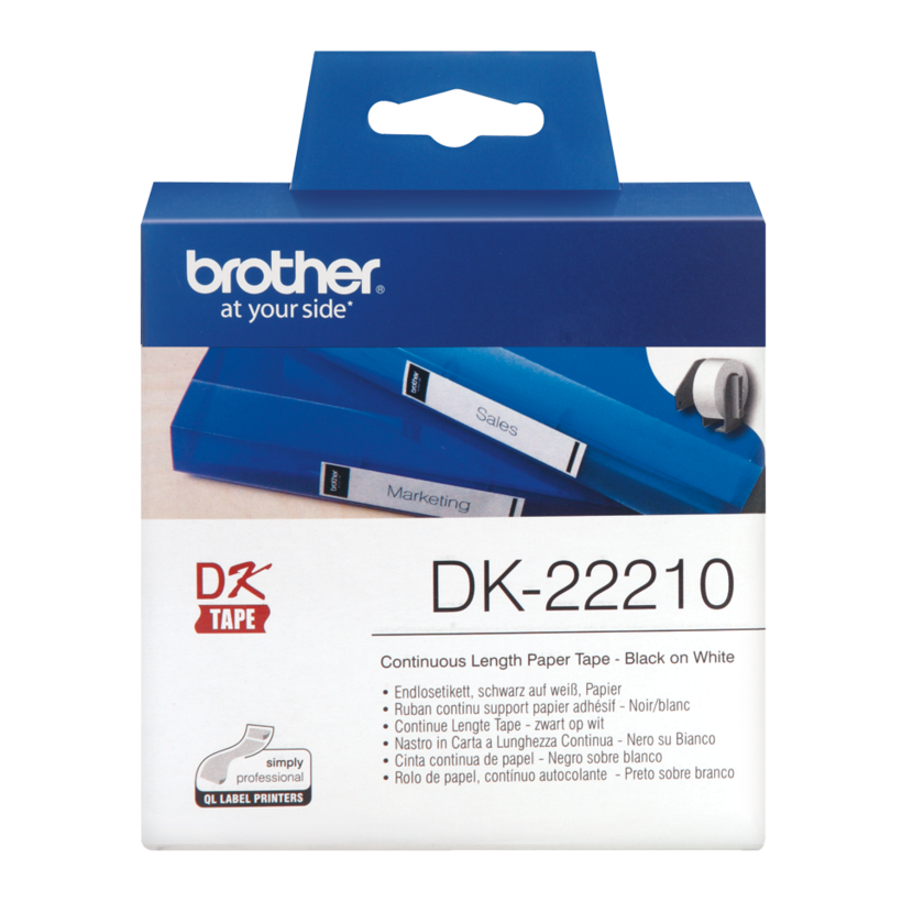 Brother 29mmx30m Cont. Label Roll White