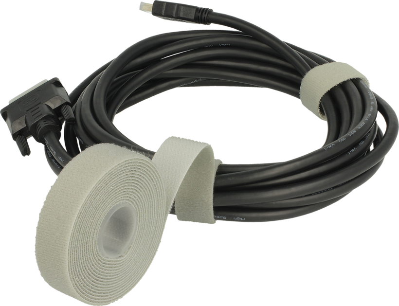 Hook-and-Loop Cable Tie Roll 5m Grey