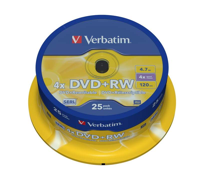 Verbatim DVD+RW 4.7GB 4x SP 25-pack