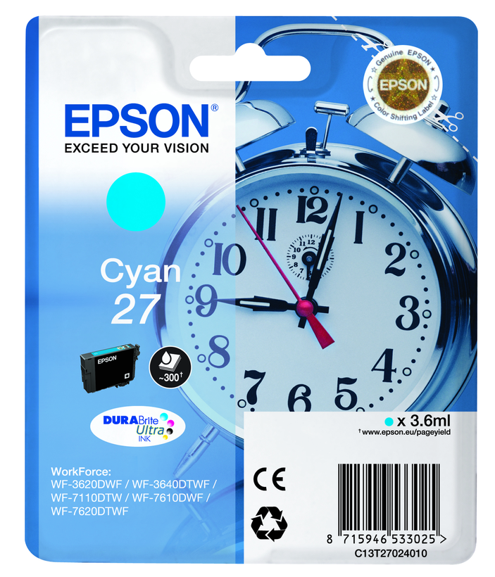 Encre Epson 27, cyan