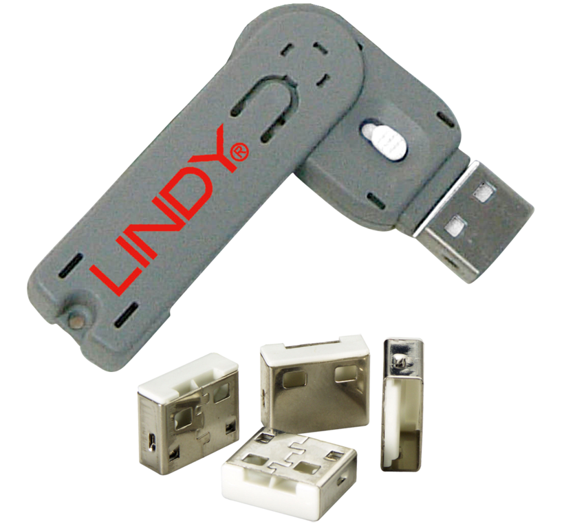 Buy LINDY USB-A Port Blocker 4x/1x Key (40454)