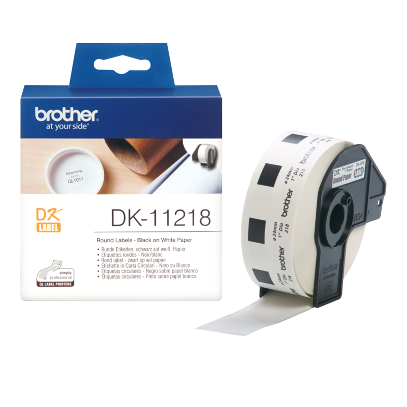 Etichette rotonde Brother Ø 24mm, bianco