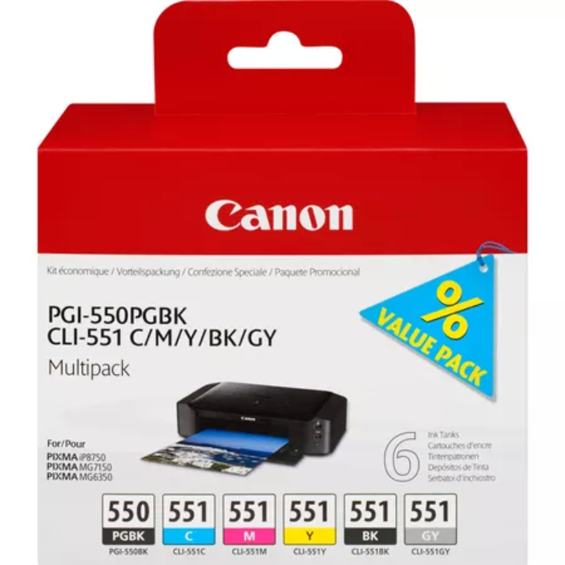 Multipack encre Canon PGI-550 + CLI-551