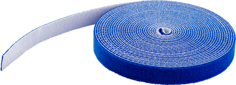 Hook-and-Loop Cable Tie Roll 7.62m Blue
