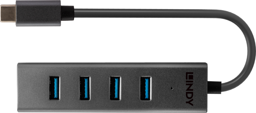 LINDY USB Hub 3.0 4-port Black