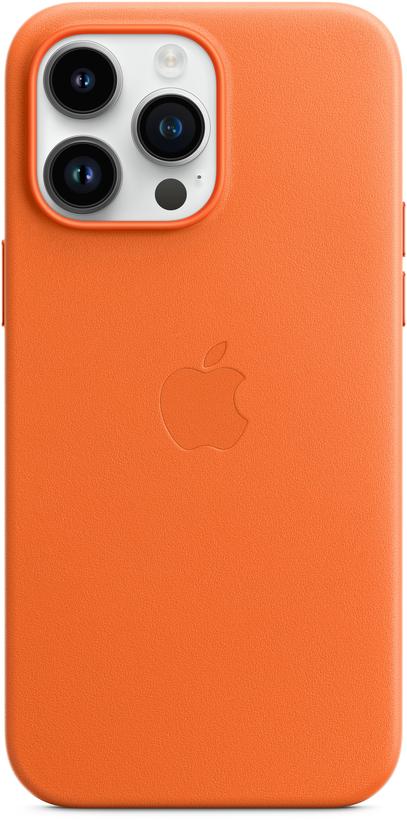 Coque cuir Apple iPhone14 Pro Max orange