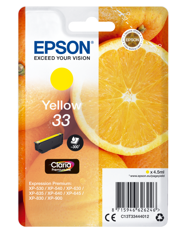 Encre Epson 33 Claria, jaune
