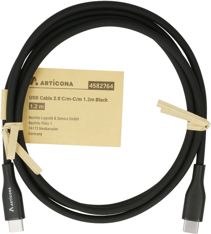 USB-C 2.0 kábel m/m 1,2 m, fekete