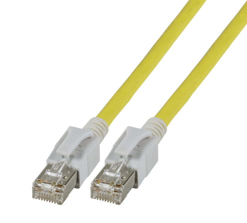 Câble patch RJ45 S/FTP Cat6a 3m jaun LED