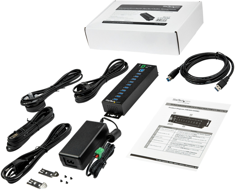 Hub USB 3.0 StarTech Industrie 10 ports