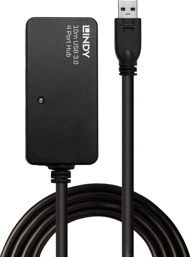 LINDY USB A Aktiv-Verlängerung 10 m+Hub