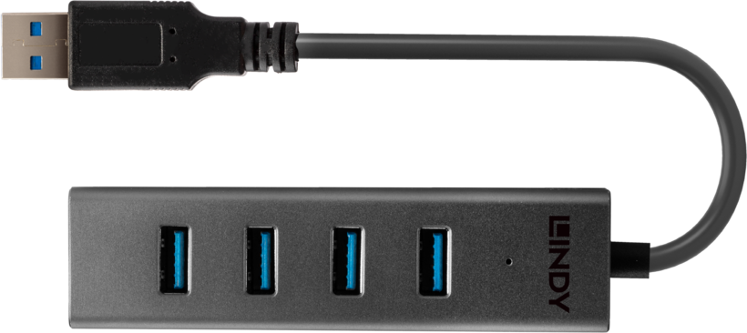 LINDY USB Hub 3.0 4-port Black