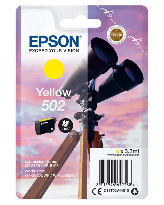 Inkoust Epson 502 žlutý