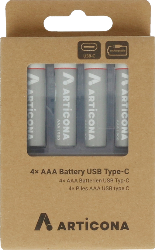 ARTICONA AAA Batterie USB Typ-C 4 Stk