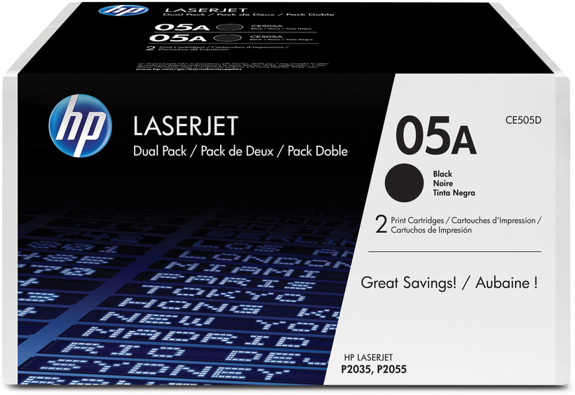 HP Toner 05A, czarny 2 szt.