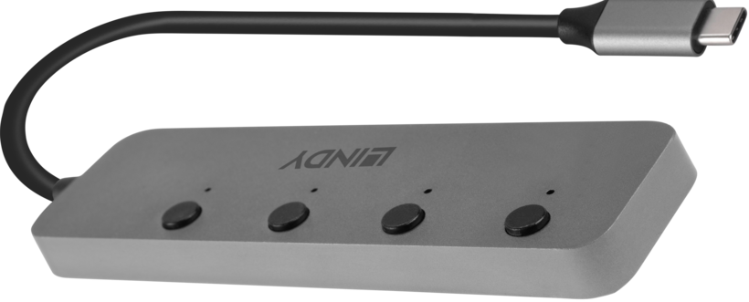 LINDY USB Hub 3.0 4-Port + Schalter