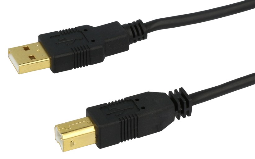 USB-kabel 2.0 st(A)-st(B), 3 m, zwart