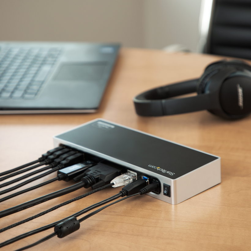 Adaptador USB-A-HDMI/DVI/RJ45/USB/audio