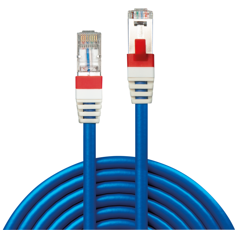 Kabel sieciowyRJ45 S/FTP Cat6a 10m, nieb