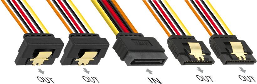 El. adaptér SATA kon. na 4x SATA z. 0,3m