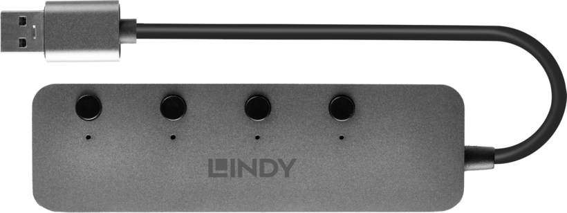 LINDY USB Hub 3.0 4Port schwarz+Schalter