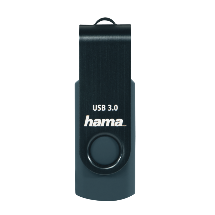 Clé USB 128 Go Hama Rotate, bleu pétrole