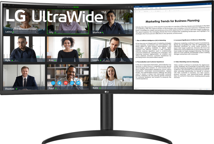 LG 34WR55QK-B Curved Monitor