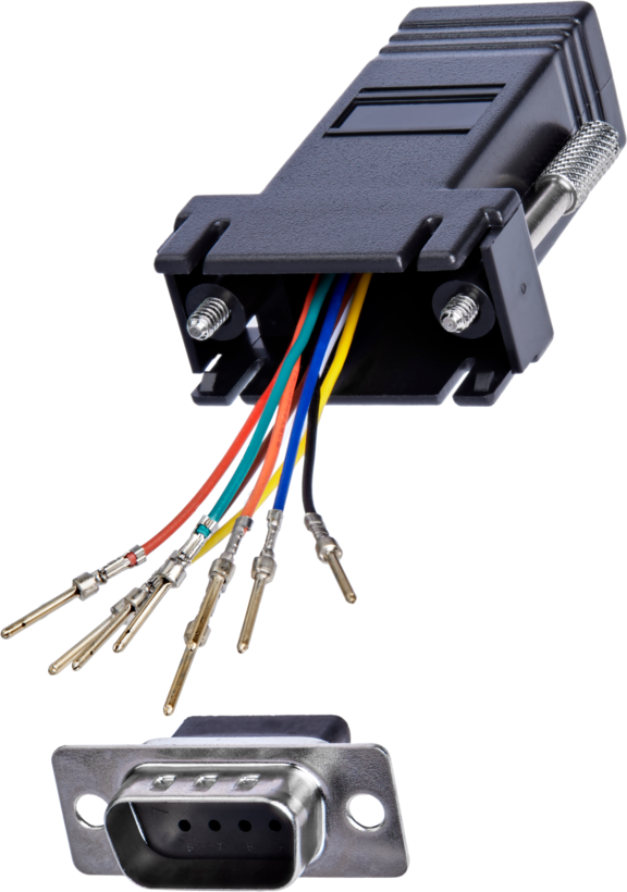 Adaptateur modulaire DB9 m.-RJ45 f. noir