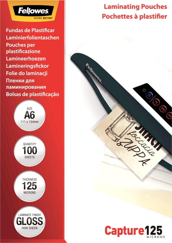 Fellowes A6 125µ Laminating Pouches x100