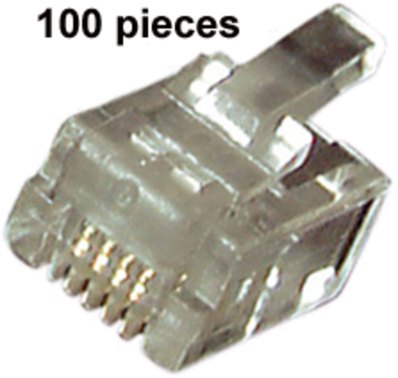 RJ12 (6p6c) Modular Plugs, 100 pcs.
