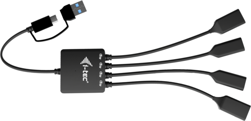 i-tec USB-C/A 3.0 Cable Hub 4-port