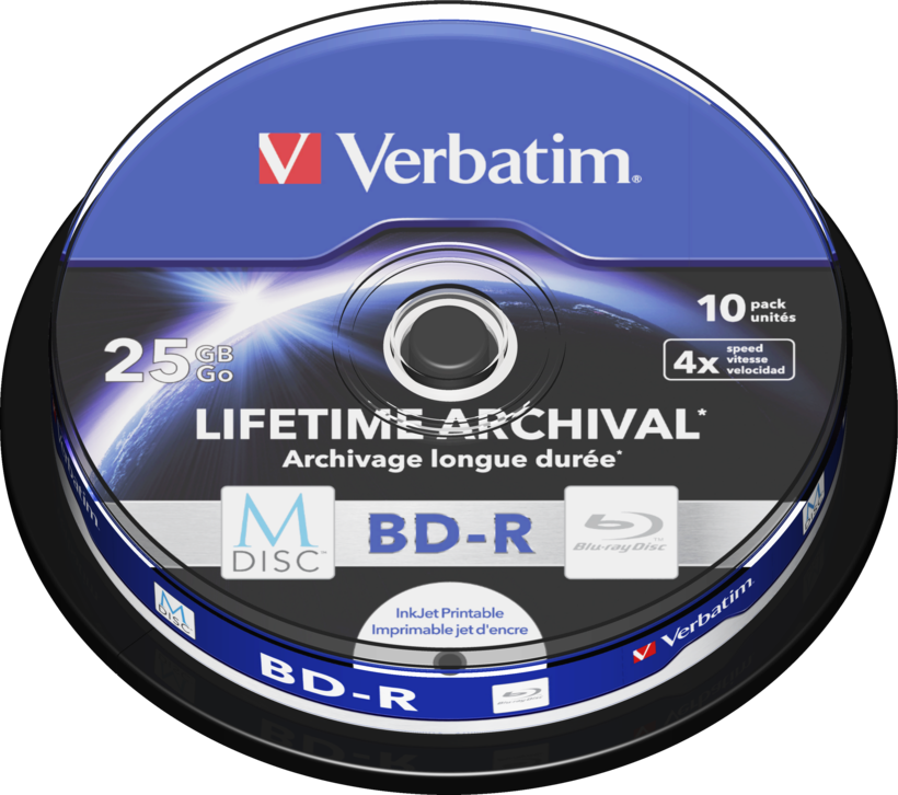 Blu-ray BD-R 25Go Verbatim M-Disc Sp(10)