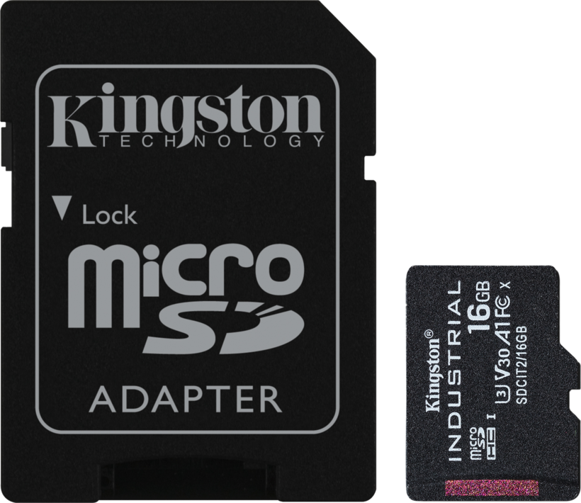 Kingston 16GB Industrial microSDHC+Ad.