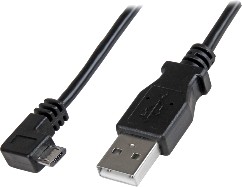 Câble USB 2.0 A m. - microB 90° m., 1 m