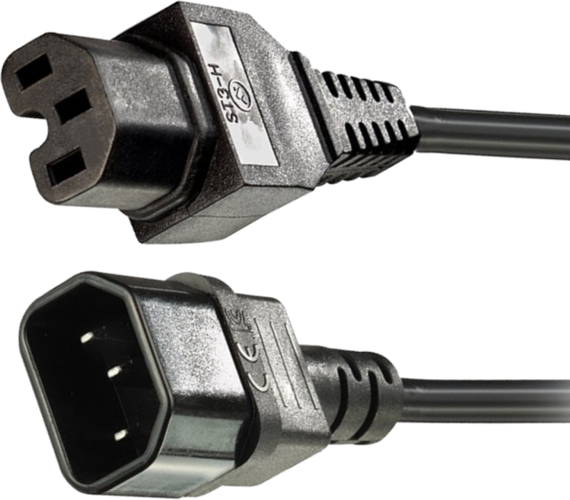 Netzkabel C14 - C15 2 m schwarz