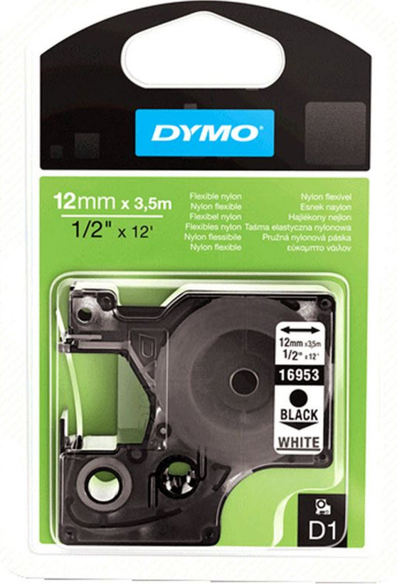 DYMO D1 Tape Nylon White 12mm
