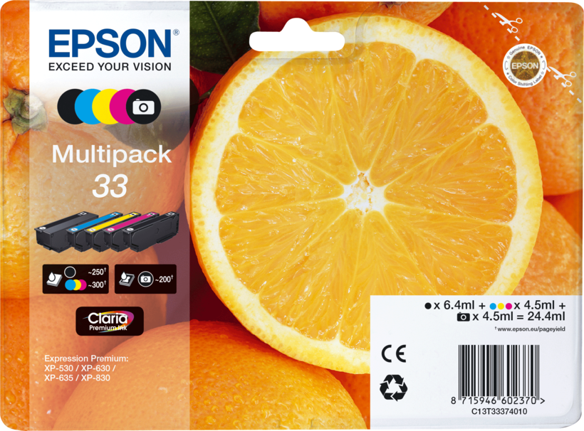 Epson 33 Claria Ink Multipack