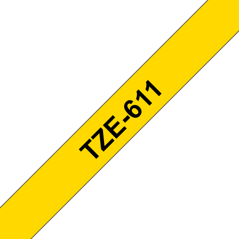 Brother TZe-611 6mmx8m Label Tape Yellow