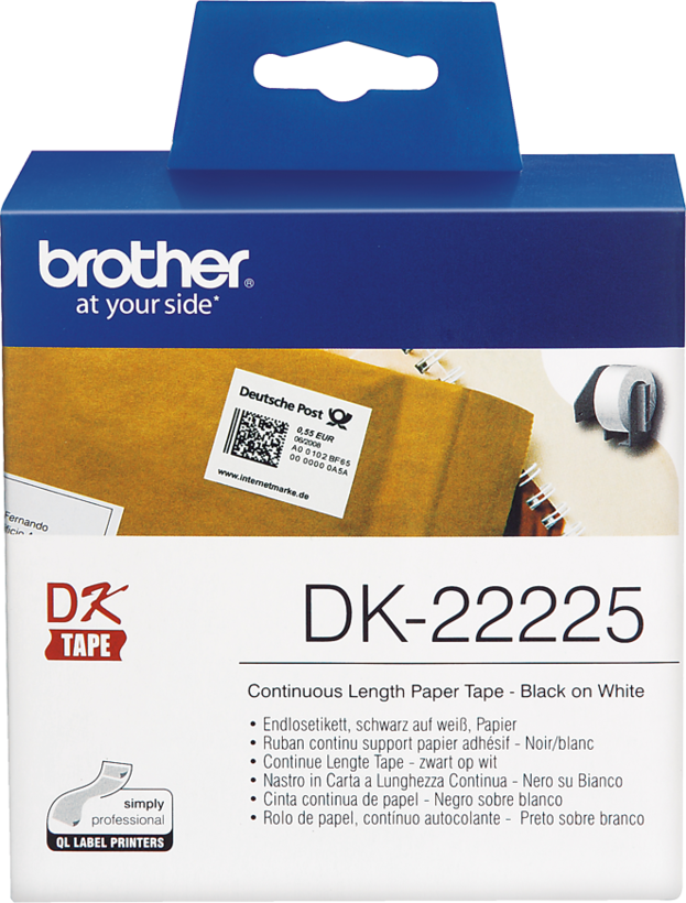 Brother 38mmx30m Cont. Label Roll White