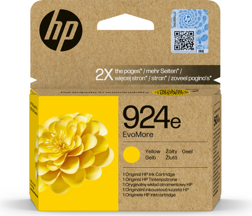 Encre HP 924e EvoMore, jaune