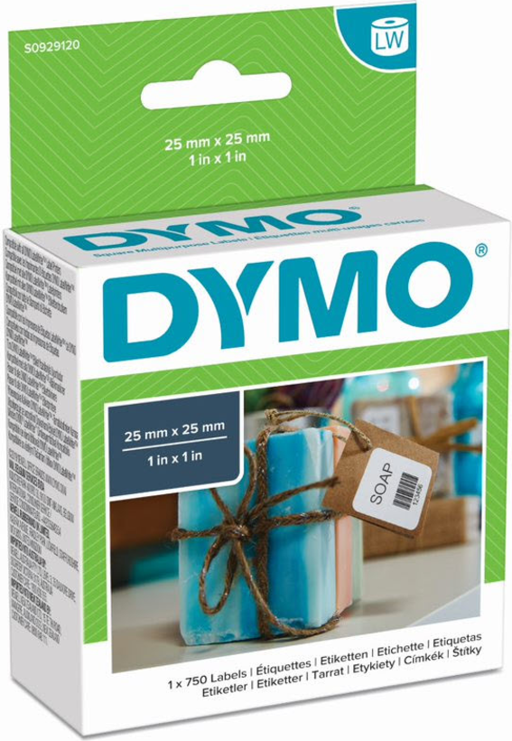 Etiquetas universales Dymo LW 25x25mm b.