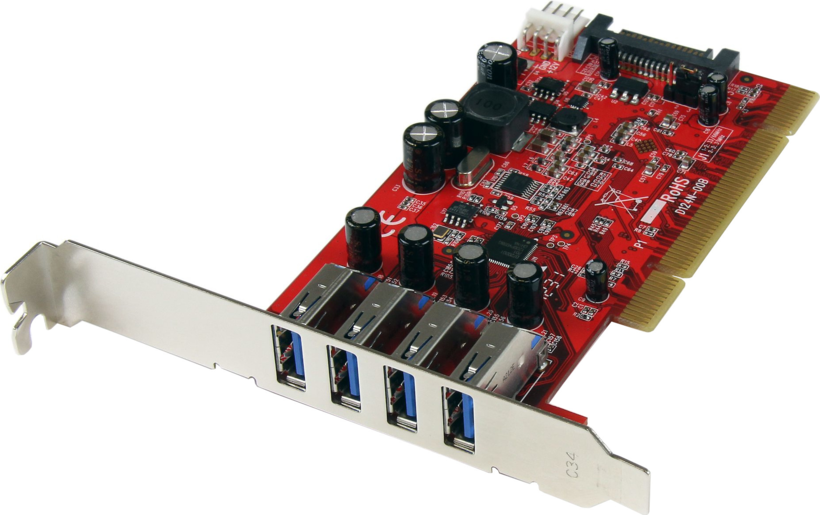 Interface PCI StarTech 4-Port USB3.0