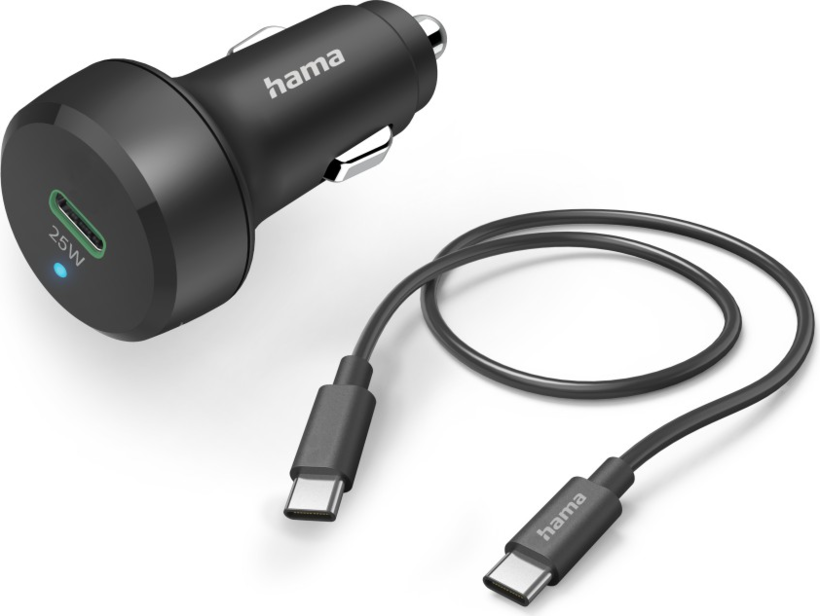 Ładowarka samoch.Hama USB-C PD/QC czarna