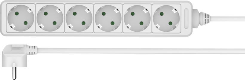 Power Strip 6-way 1.4m White