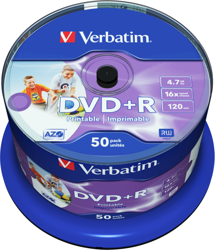 Verbatim DVD+R 4,7GB 16x Inkjet SP(50)