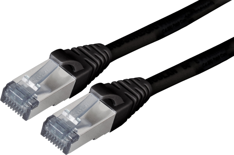 Câble patch RJ45 S/FTP Cat6a 2 m noir