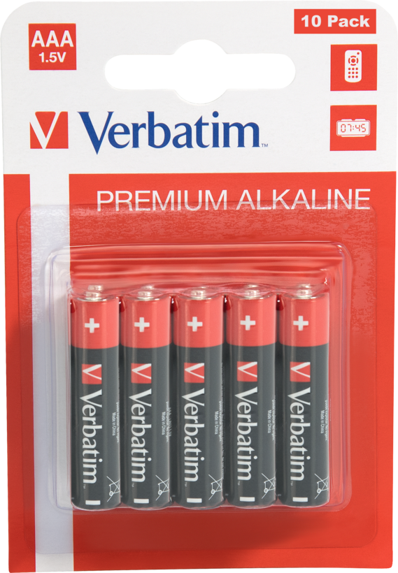Piles alcaline Verbatim LR03, pack de 10