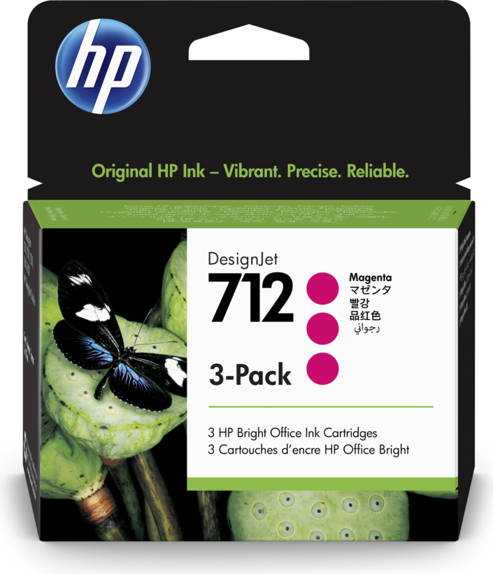 HP 712 Tinte magenta 3-Pack
